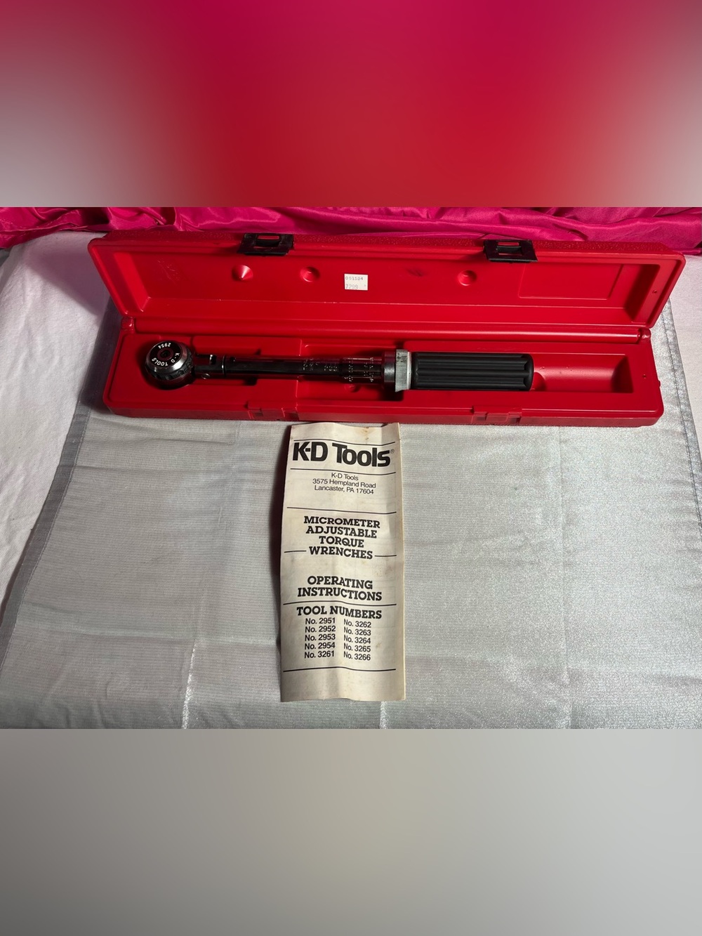 NWT! KD Tools 3/8 Dr Micrometer type Torque Wrench Flex Head #2954